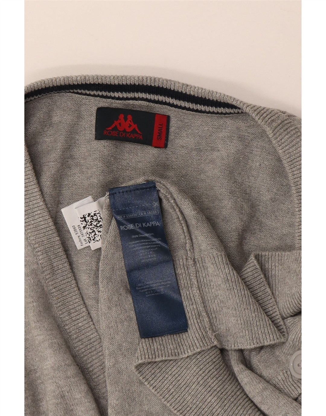 Kappa Hombre Cárdigan Suéter Pequeño De Algodón Moteado Gris
