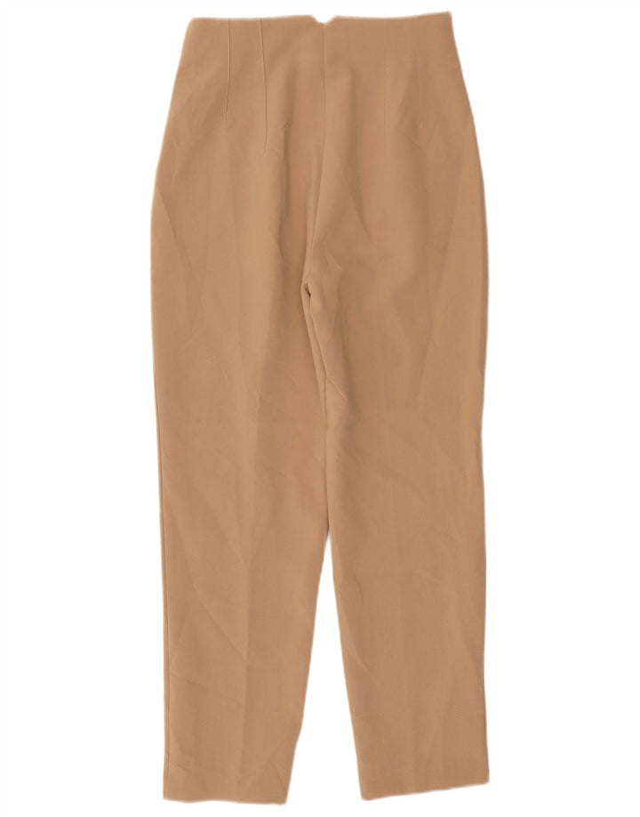 Zara Mujer Pantalón Chino Tapered Pequeño W26 L26 Poliéster Beige