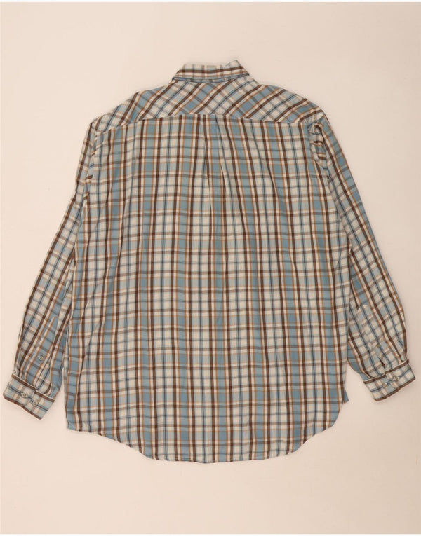 Marlboro Classics Camisa de franela para hombre 2XL Algodón a cuadros azules