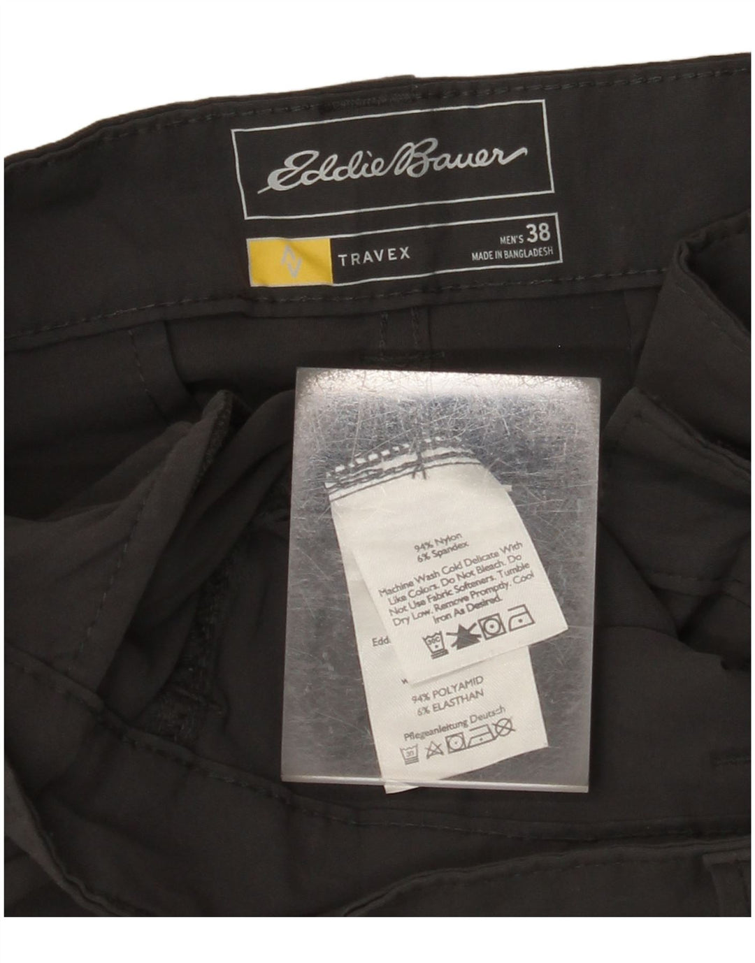 EDDIE BAUER Pantalones cortos chinos para hombre W38 XL Nylon gris
