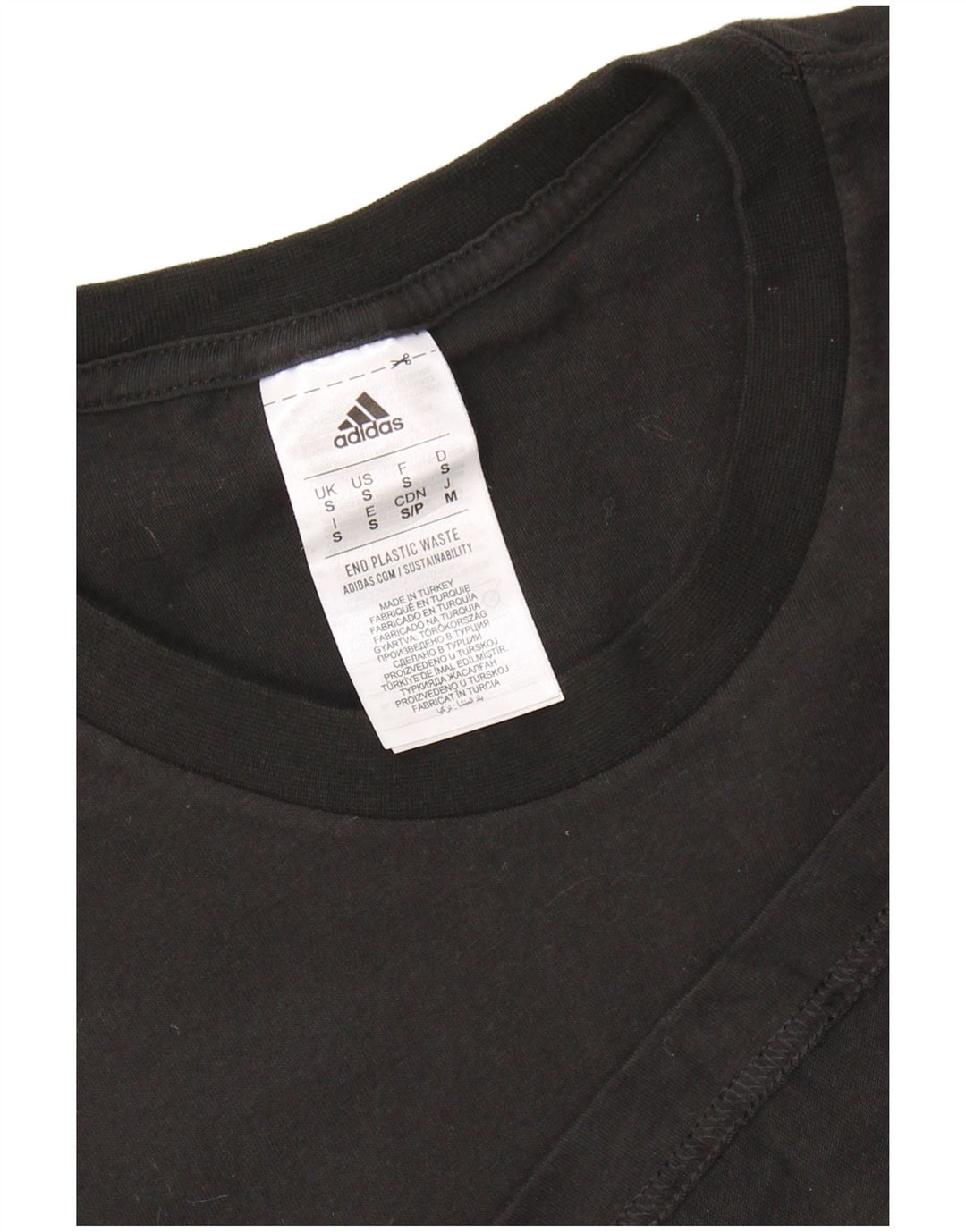 Adidas - Camiseta gráfica para hombre, talla pequeña, algodón negro