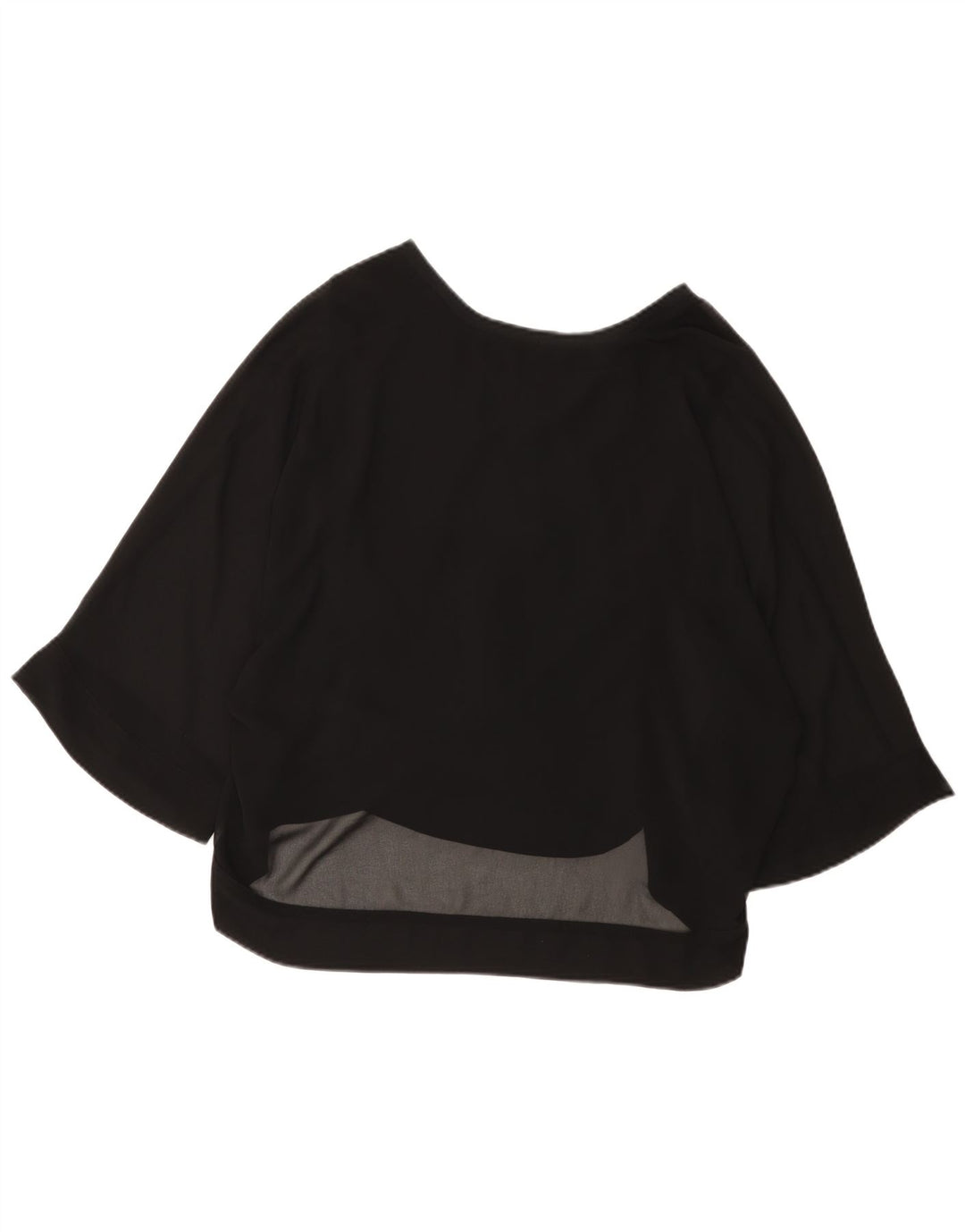 Zara Mujer Blusa Manga 3/4 Top UK 42 Medium Negro