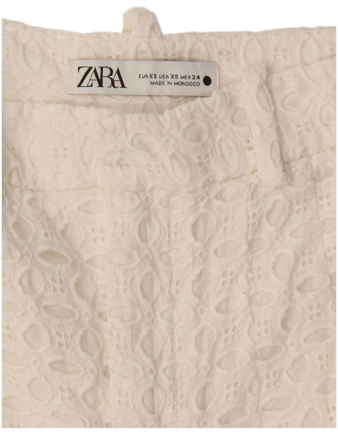 ZARA Mujer Shorts Casual Talle Alto XS W24 Blanco