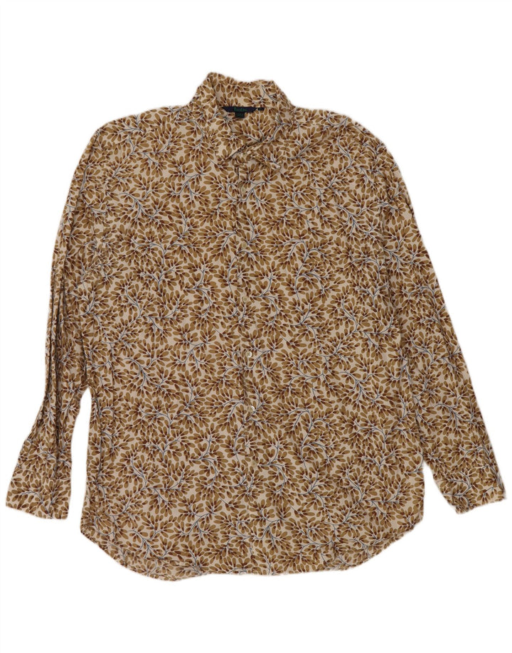 Camisa Boden Hombre XL Algodón floral marrón