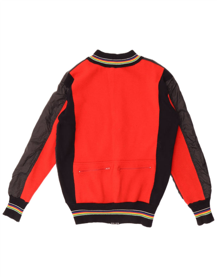 Vintage mujer bomber chaqueta Reino Unido 14 gran lana de color negro