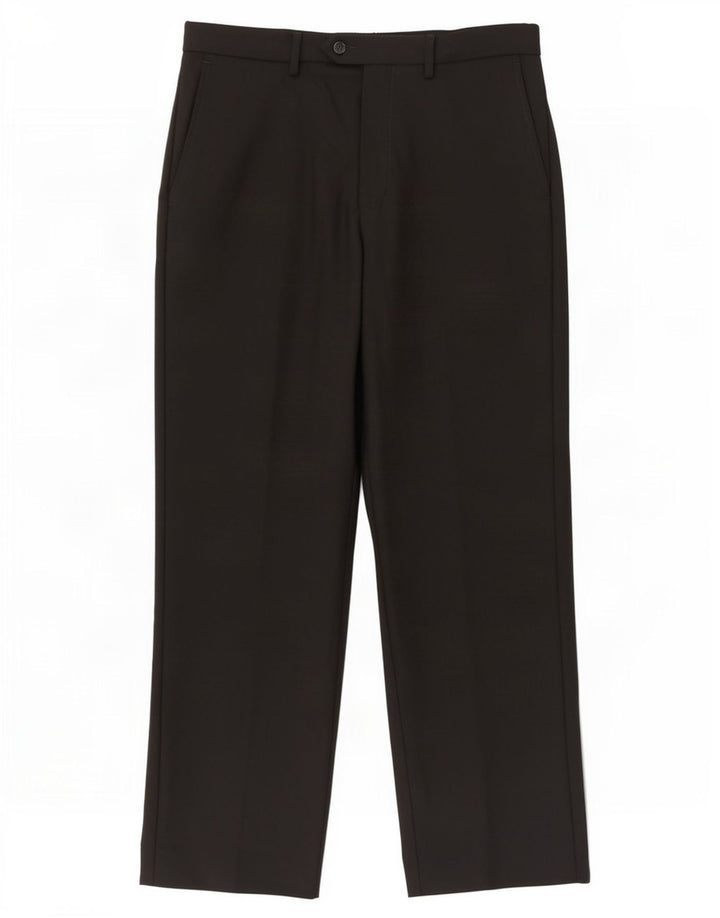 Marks & Spencer Pantalones informales de corte entallado para hombre W34 L31 Poliéster negro