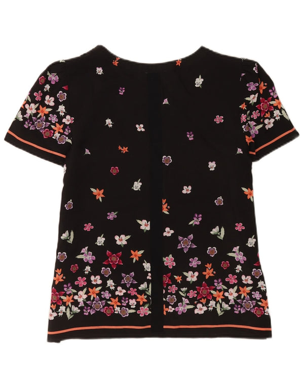 Blusa Oasis para mujer Top UK 10 Small Poliéster floral negro