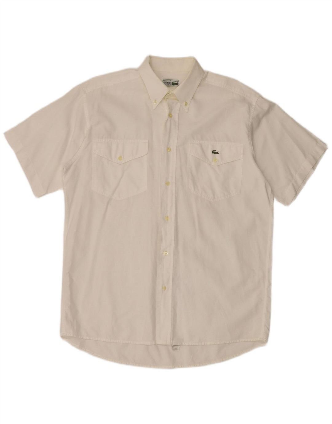 Camisa Lacoste Hombre Manga Corta Talla 40 Mediana Algodón Blanco