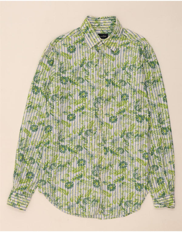 Camisa Massimo Dutti Hombre Talla 40 Mediana Verde Floral