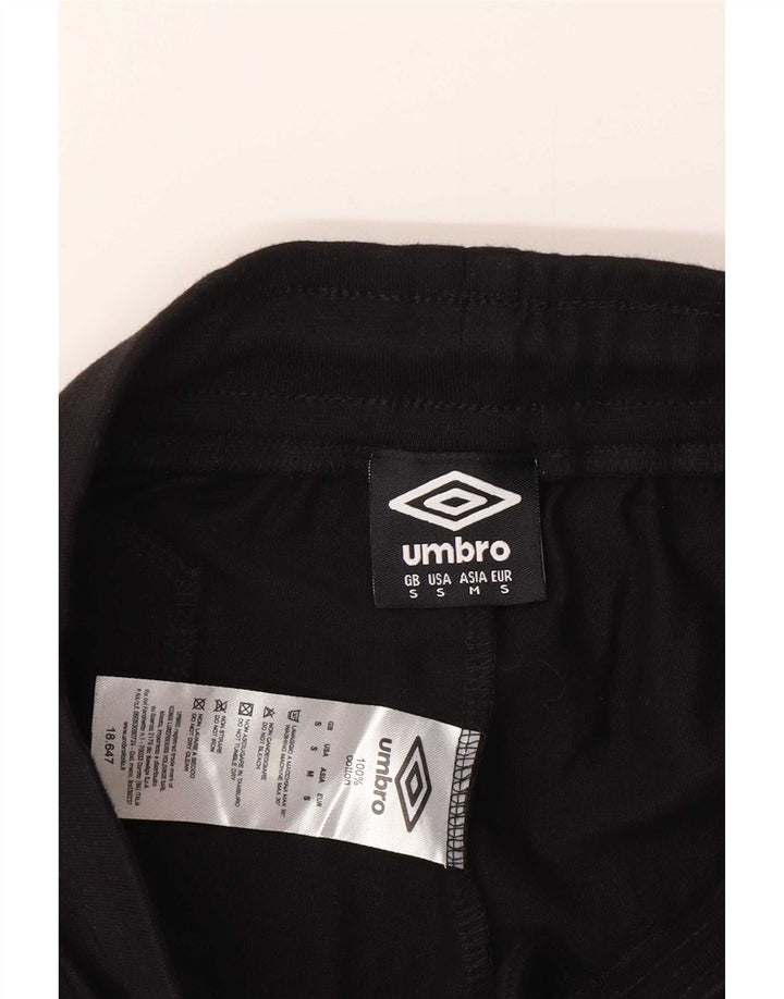 Pantalones cortos deportivos Umbro para hombre pequeños de algodón negro
