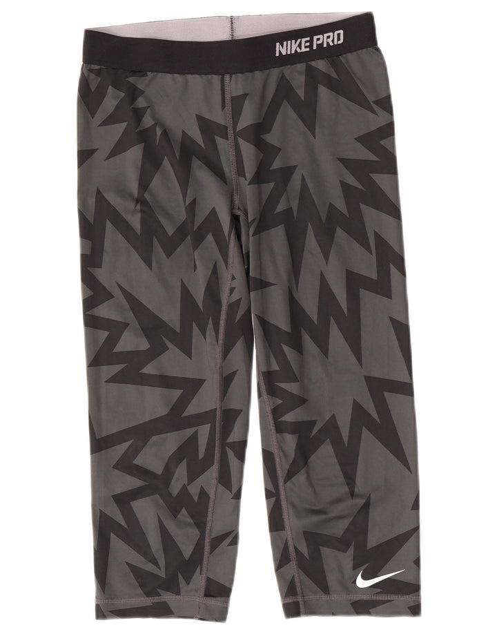 Nike - Leggings capri Dri Fit para mujer, talla 40, poliéster geométrico, color gris medio