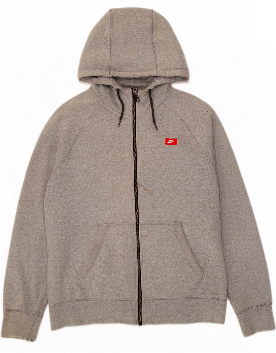 Nike Sudadera con capucha y cremallera gráfica para hombre, talla grande, algodón gris