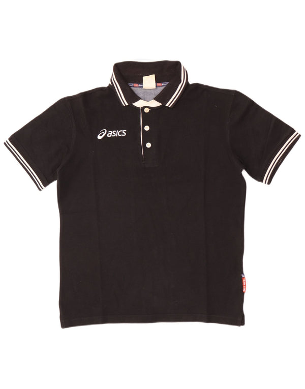 Asics Polo De Rugby Para Hombre Pequeño Algodón Negro