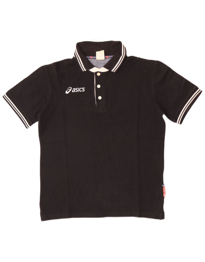 Asics Polo De Rugby Para Hombre Pequeño Algodón Negro