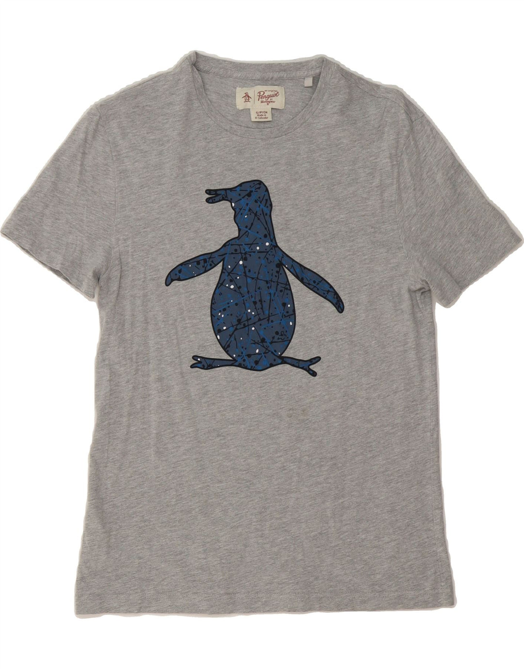 PENGUIN Mens Graphic T-Shirt Top Small Grey Cotton Vintage Penguin and Second-Hand Penguin from Messina Hembry 