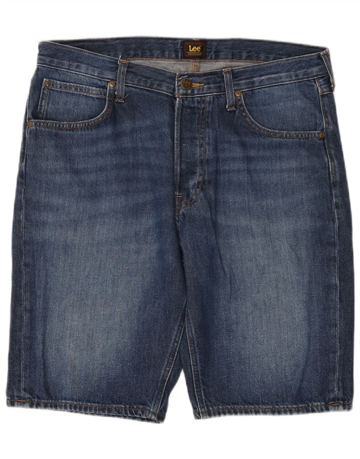 Lee Mens Denim Shorts W34 Grande Algodón Azul