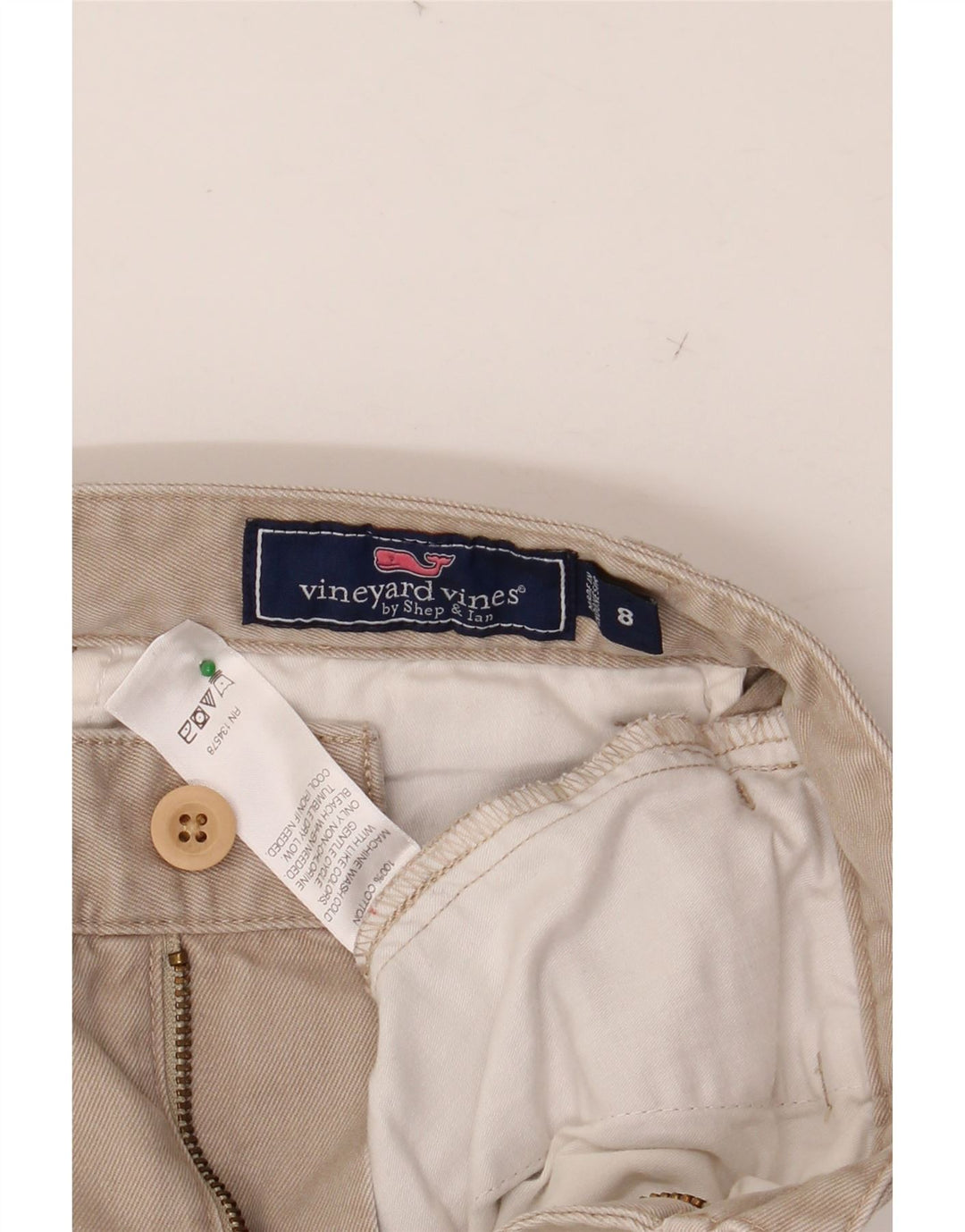 VINEYARD VINES Pantalón chino recto para niño 7-8 años W24 L22 Algodón beige