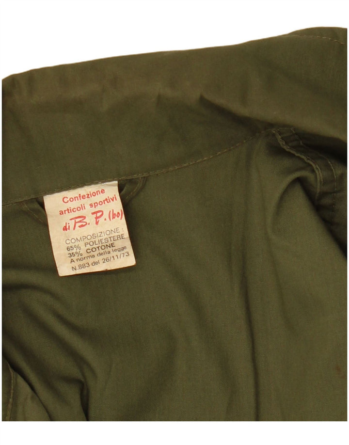 VINTAGE Chaqueta utilitaria para hombre Reino Unido 36 Poliéster caqui pequeño