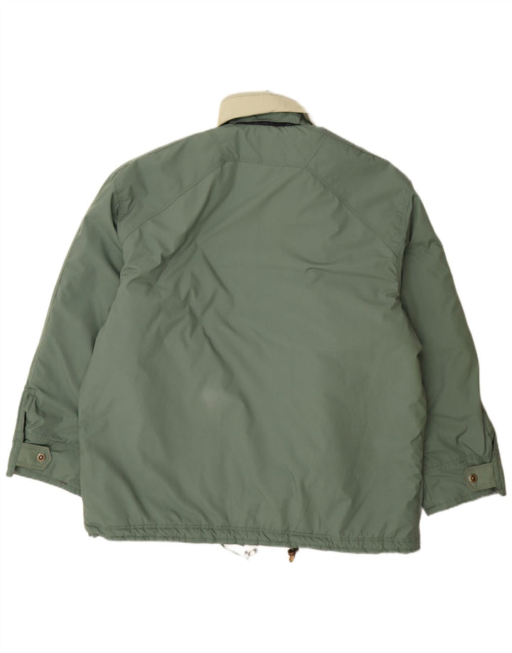 Vintage hombres chaqueta acolchada Reino Unido 42 XL verde