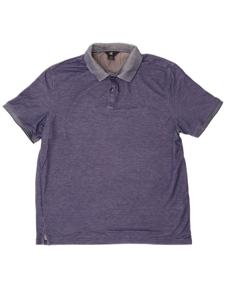 CALVIN KLEIN Polo para hombre grande azul algodón