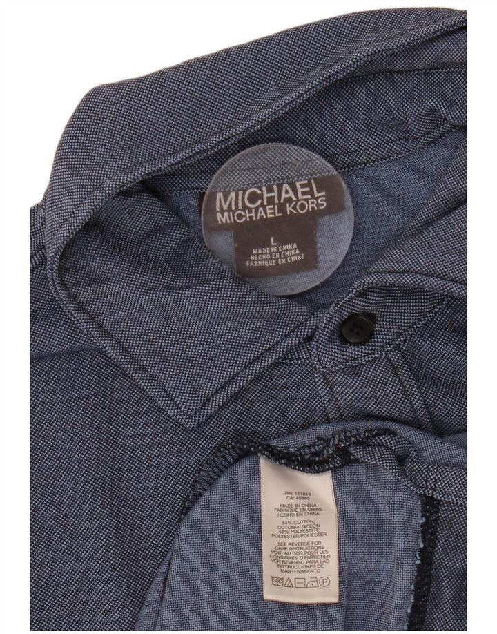 MICHAEL KORS Polo para hombre grande azul marino algodón