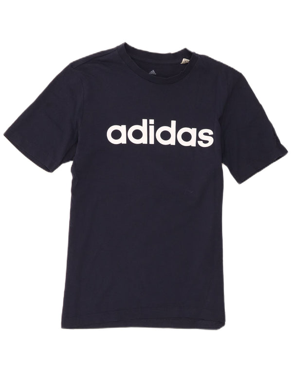 Adidas - Camiseta gráfica para hombre, talla pequeña, algodón azul marino