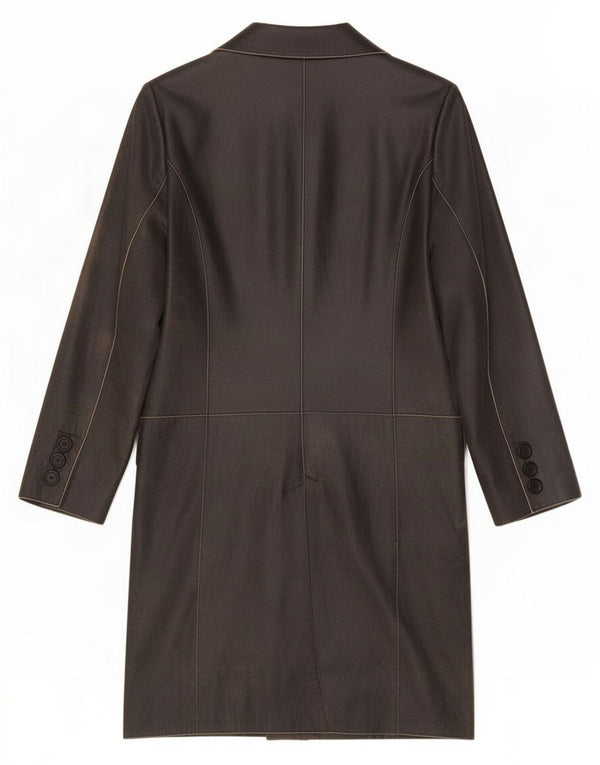 Abrigo de cuero vintage para mujer IT 42 Medio Negro
