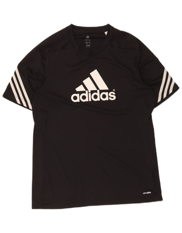 Adidas Hombre Camiseta Gráfica Top Grande Negro Poliéster Deportes