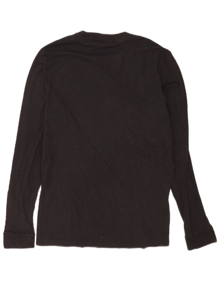 Adidas Mens Graphic Top Manga Larga Pequeño Algodón Negro