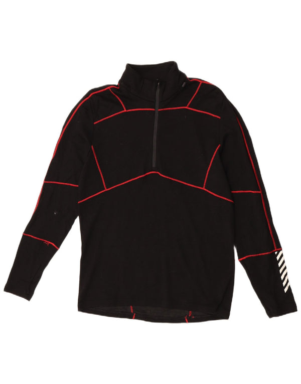 Helly Hansen Mens Zip Neck Pullover Chándal Top Mediano Negro Geométrico