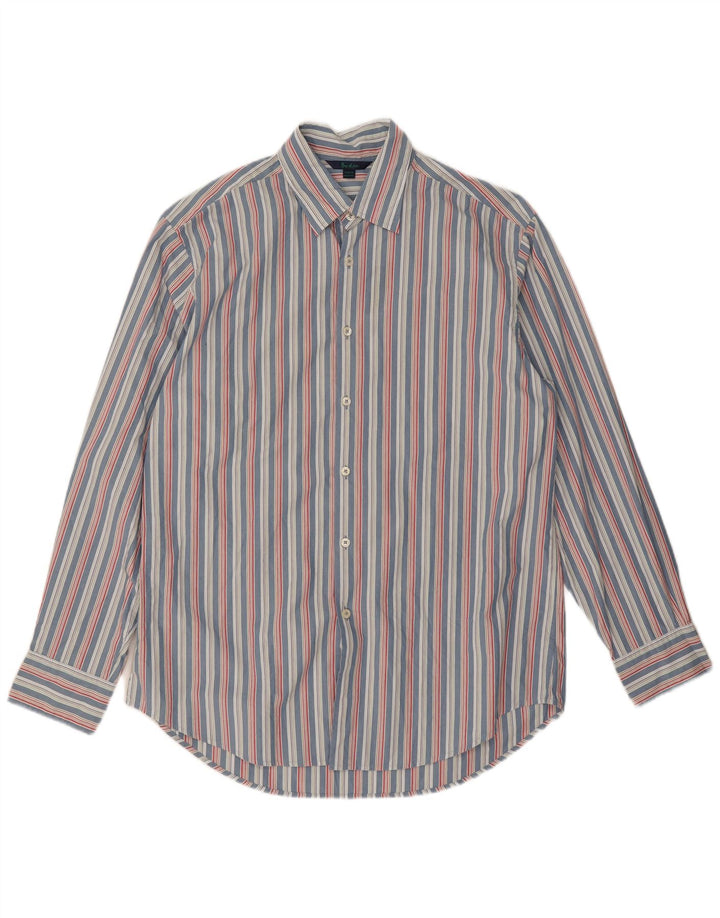Camisa Boden Hombre Grande Algodón A Rayas Azul