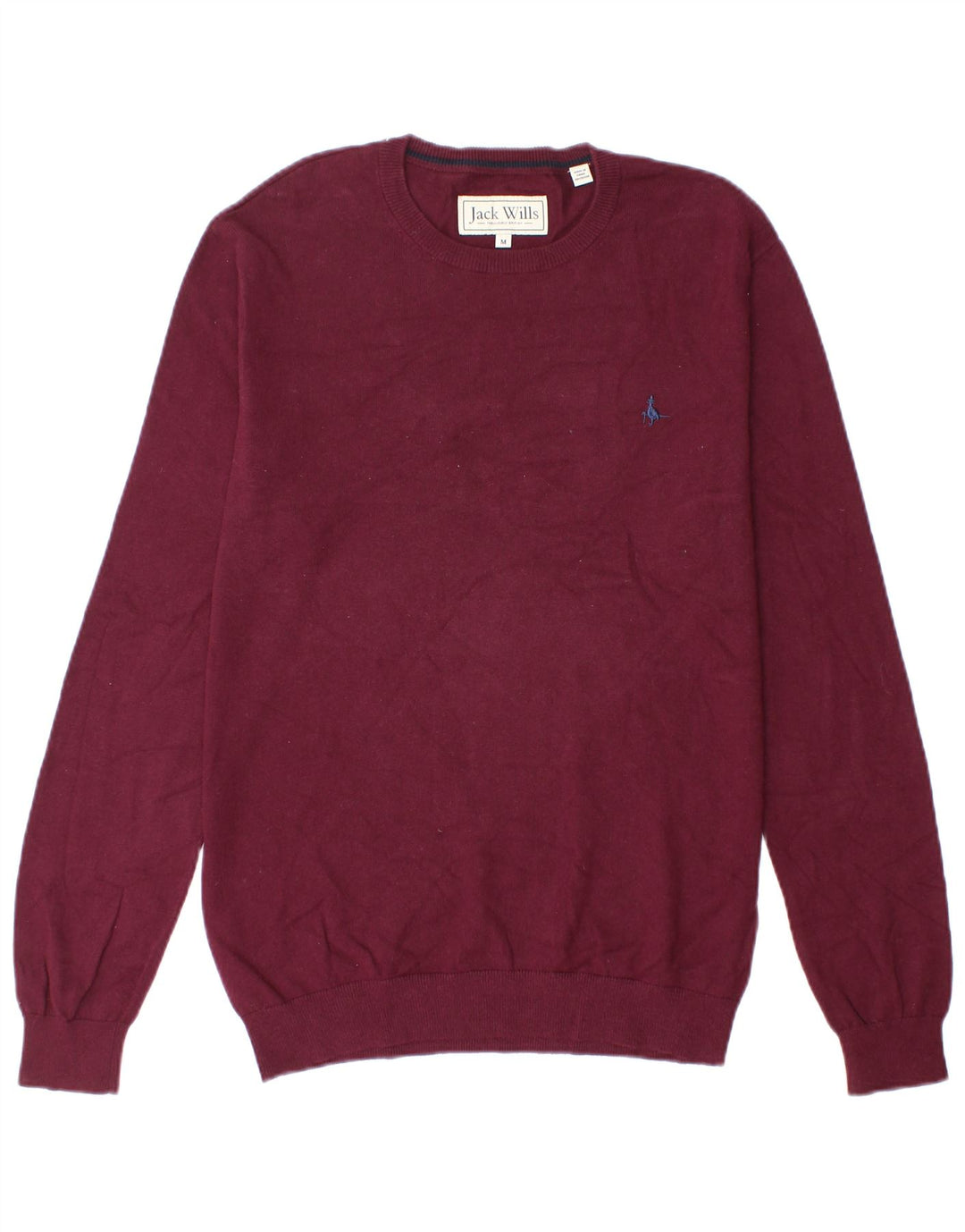 Jack Wills Jersey De Cuello Redondo Para Hombre De Algodón Burdeos Medio