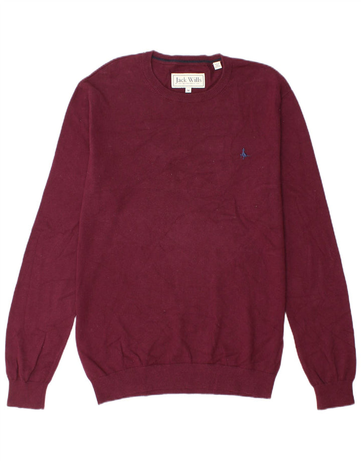 Jack Wills Jersey De Cuello Redondo Para Hombre De Algodón Burdeos Medio