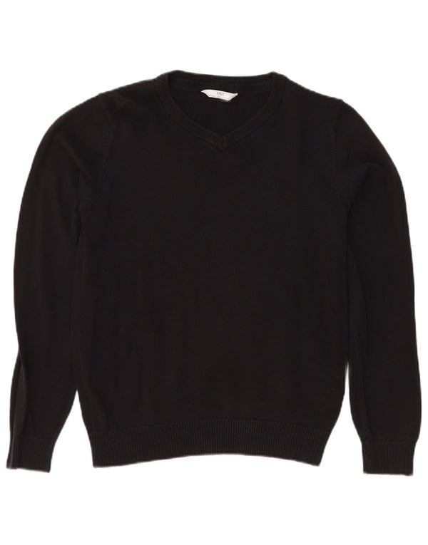 Marks & Spencer Jersey con cuello en V para niños 12-13 años Algodón negro