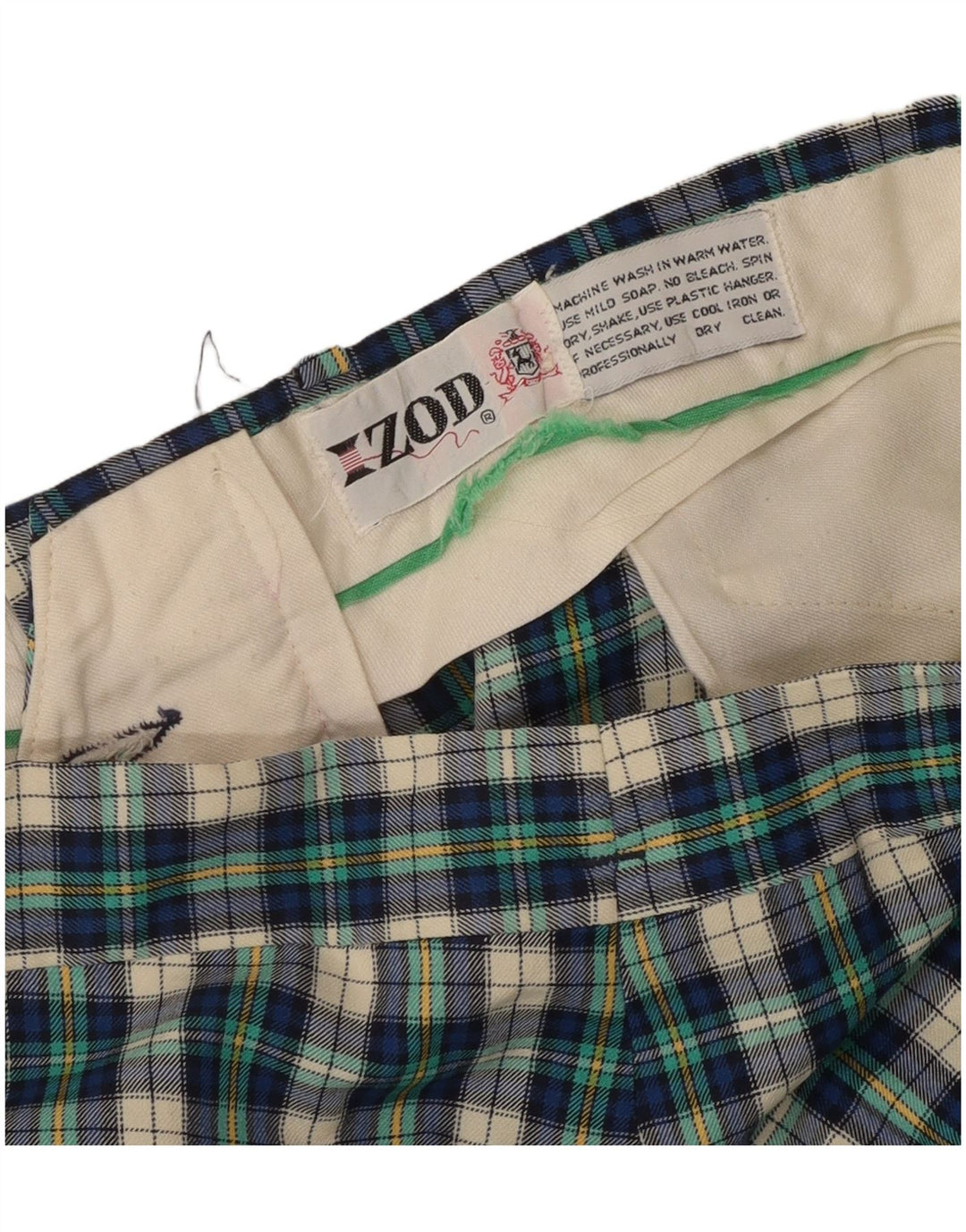 Pantalones informales rectos para hombre Izod W30 L32 Green Check