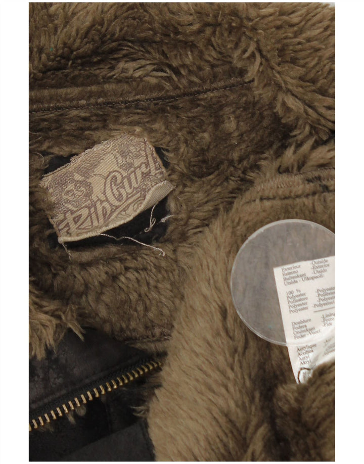 Rip Curl Chaqueta Sherpa con cremallera para hombre UK 36 Small Poliéster teñido anudado negro