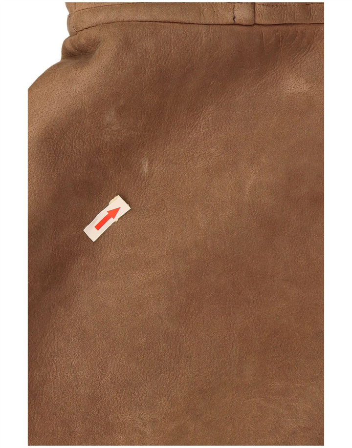 Vintage mujer shearling abrigo Reino Unido 10 pequeño marrón