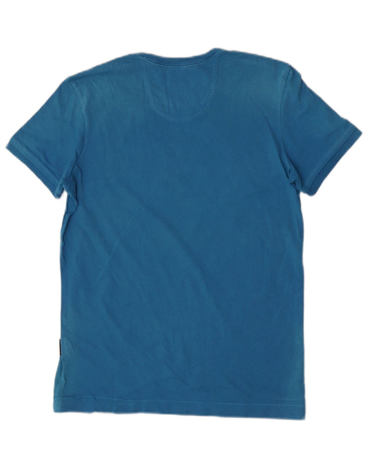 Sisley Hombre Camiseta Gráfica Top Small Azul Algodón