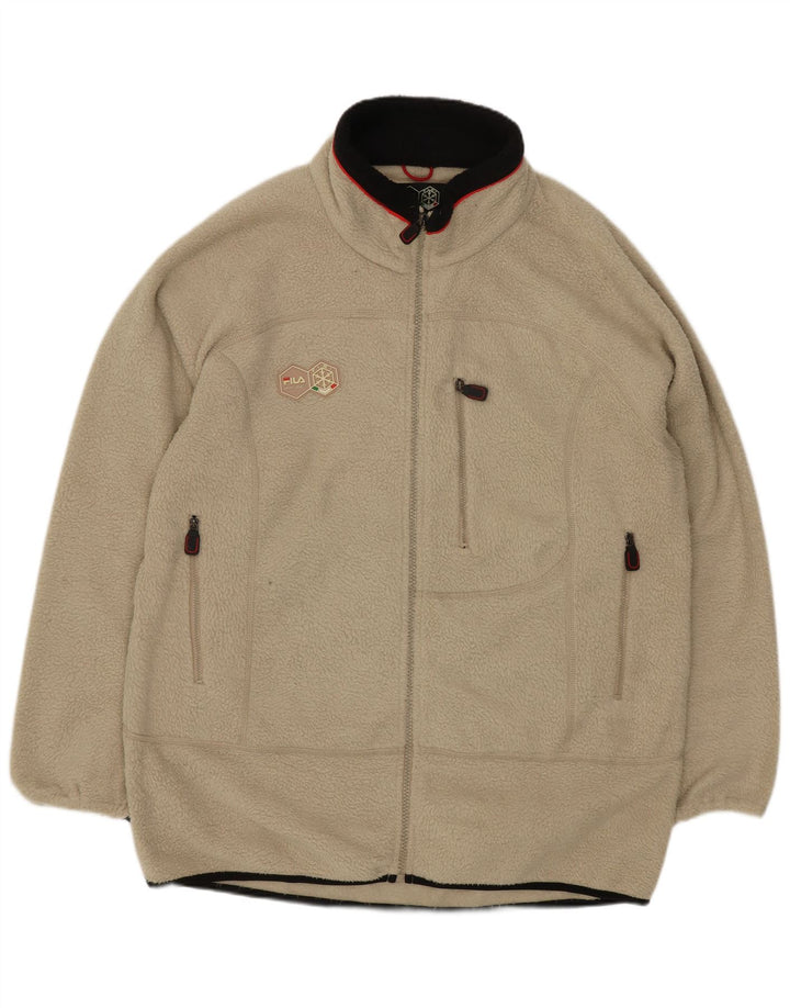 Fila Chaqueta polar para hombre UK 40 Large Beige Poliéster