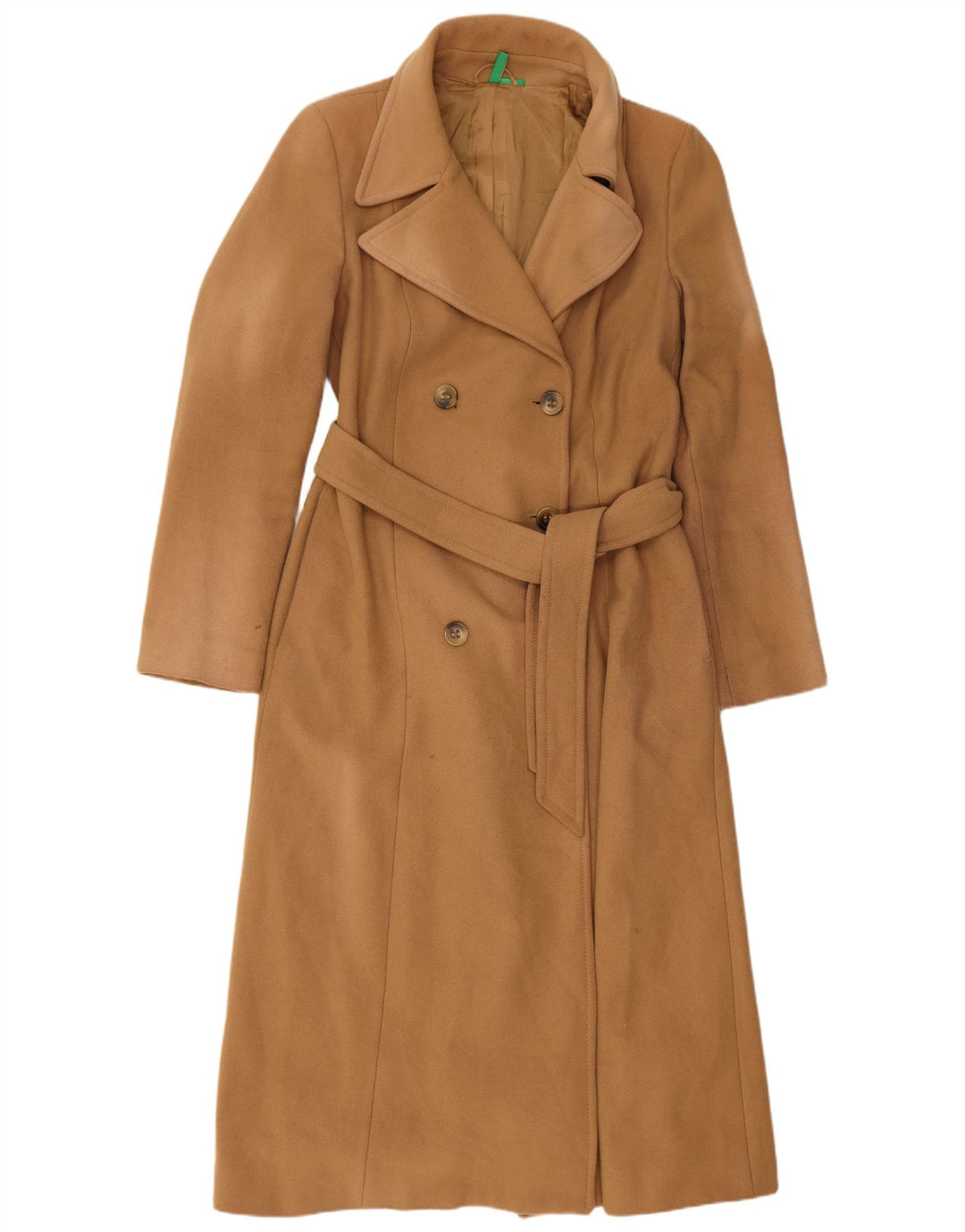 Benetton Abrigo Cruzado IT 44 Lana Beige Medio