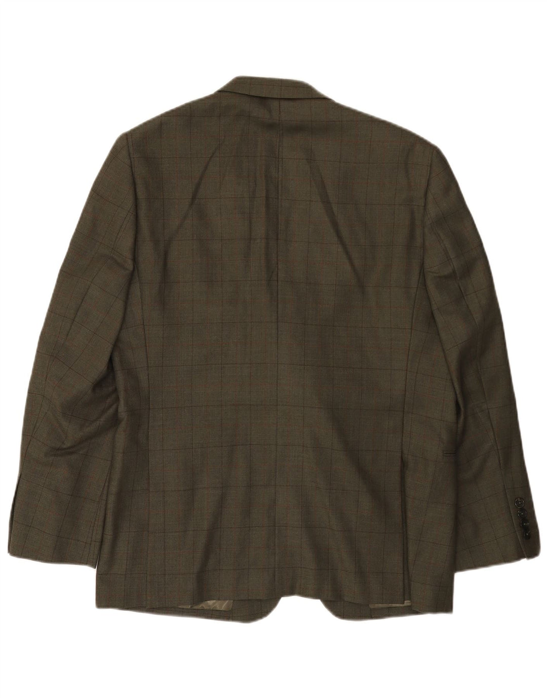 JAEGER Chaqueta tipo blazer de 2 botones para hombre UK 42 XL Lana a cuadros caqui