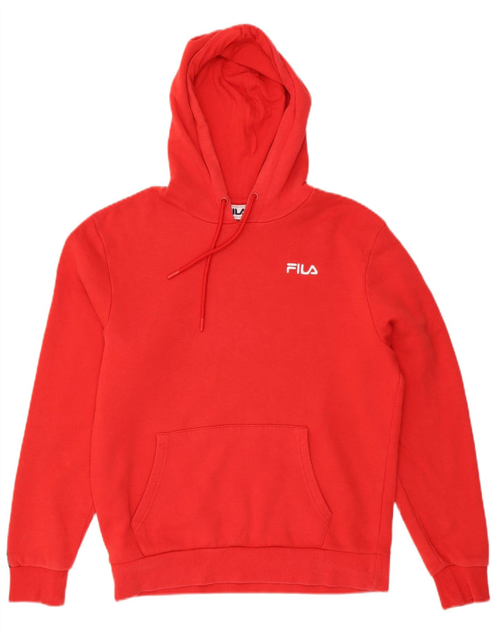 FILA Hombre Sudadera Con Capucha Gráfica Jersey Pequeño Rojo Colorblock Algodón