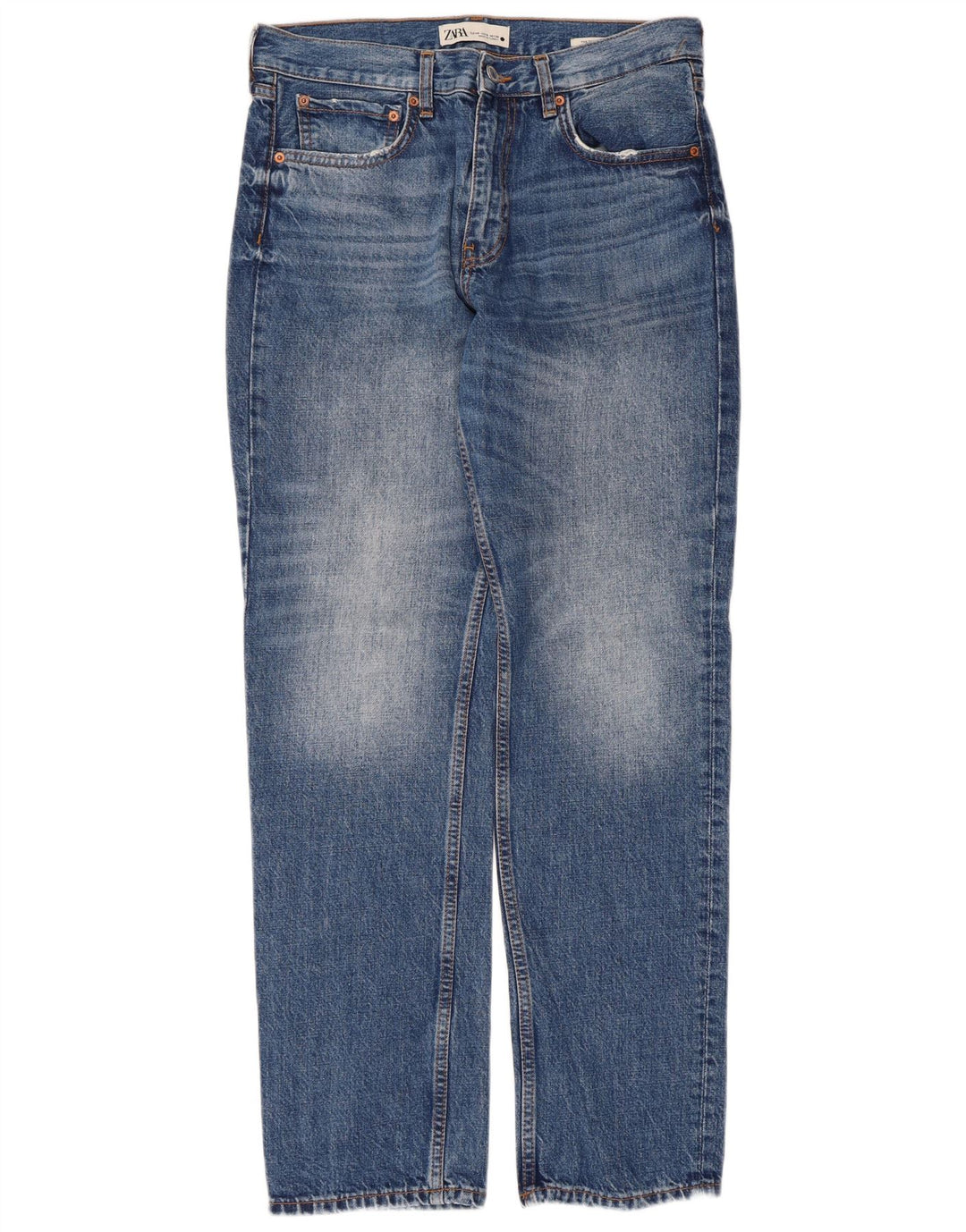 Zara Jeans Rectos Mujer EU 40 Medium W30 L30 Algodón Azul