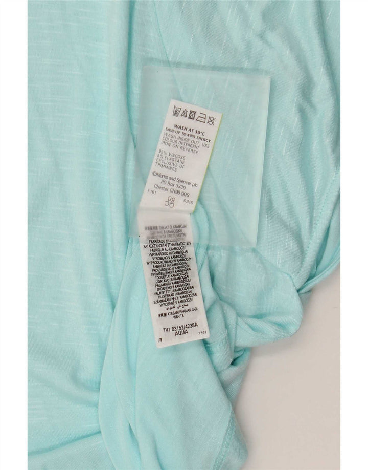 Marks & Spencer Blusa para mujer Top UK 20 2XL Viscosa moteada azul