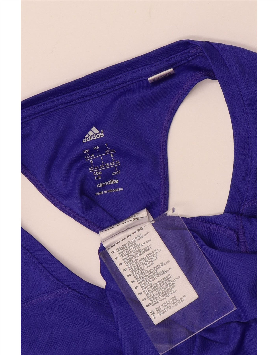 ADIDAS Mujer Climalite Chaleco Top UK 16/18 Grande Púrpura Poliéster