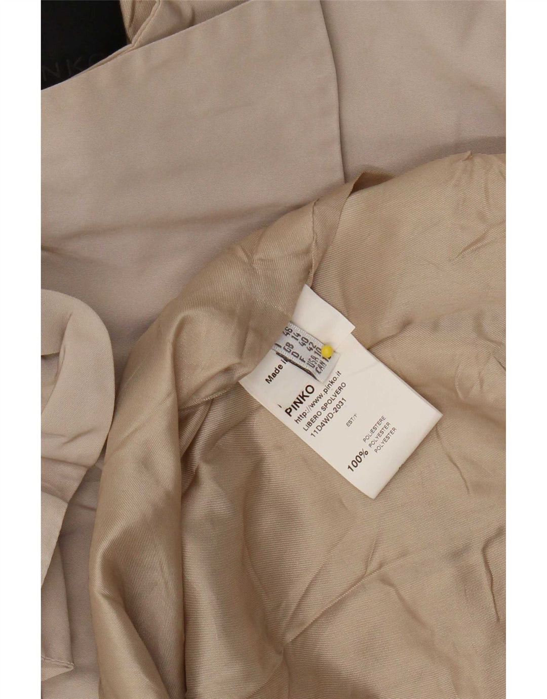 Pinko Chaqueta tipo blazer larga para mujer UK 44 Grande Poliéster beige