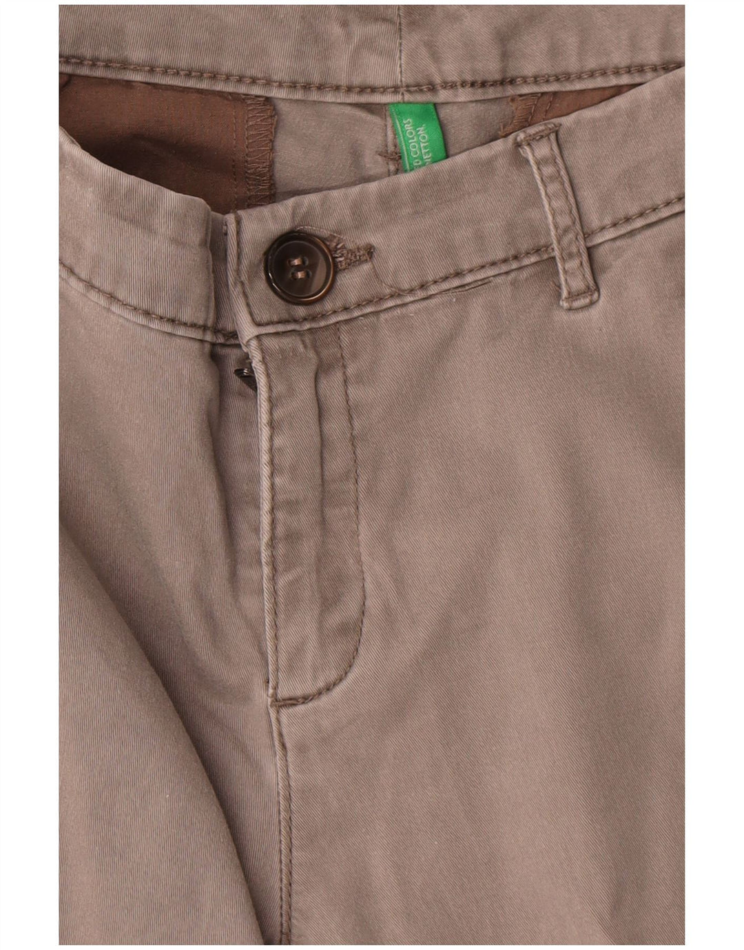 Benetton Pantalón Chino Recto Mujer W30 L27 Gris