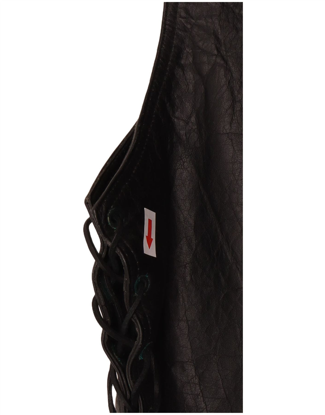 Vintage hombres chaleco de cuero occidental pequeño negro