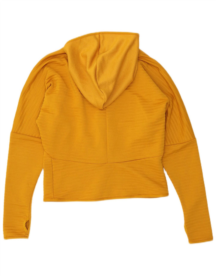 ADIDAS Sudadera con capucha y cremallera para mujer Reino Unido 12/14 Mediano Amarillo