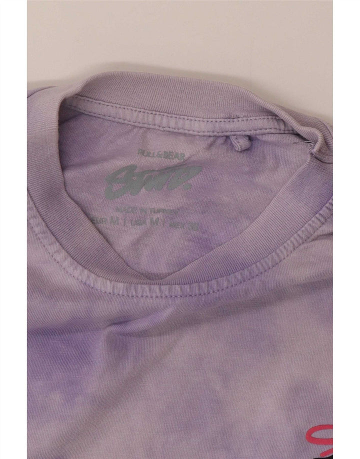 Pull & Bear Hombre Camiseta con gráfico Top Medium Purple Tie Dye